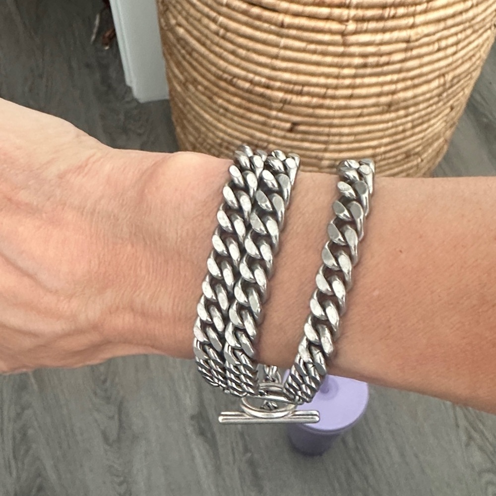 Free People Chunky Silver Chain Bracelet
